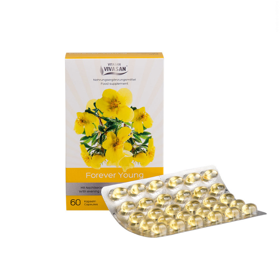 Forever Young (ikuinen nuoruus) Helokkiöljy ja E-vitamiini kapselit -60kps