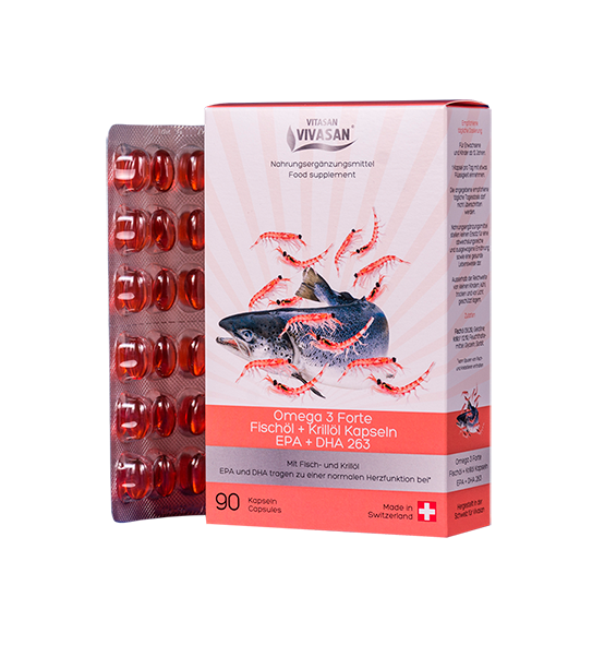 Omega3 Forte kalaöljy- ja krilliöljykapselit, 90 kapselia – D237
